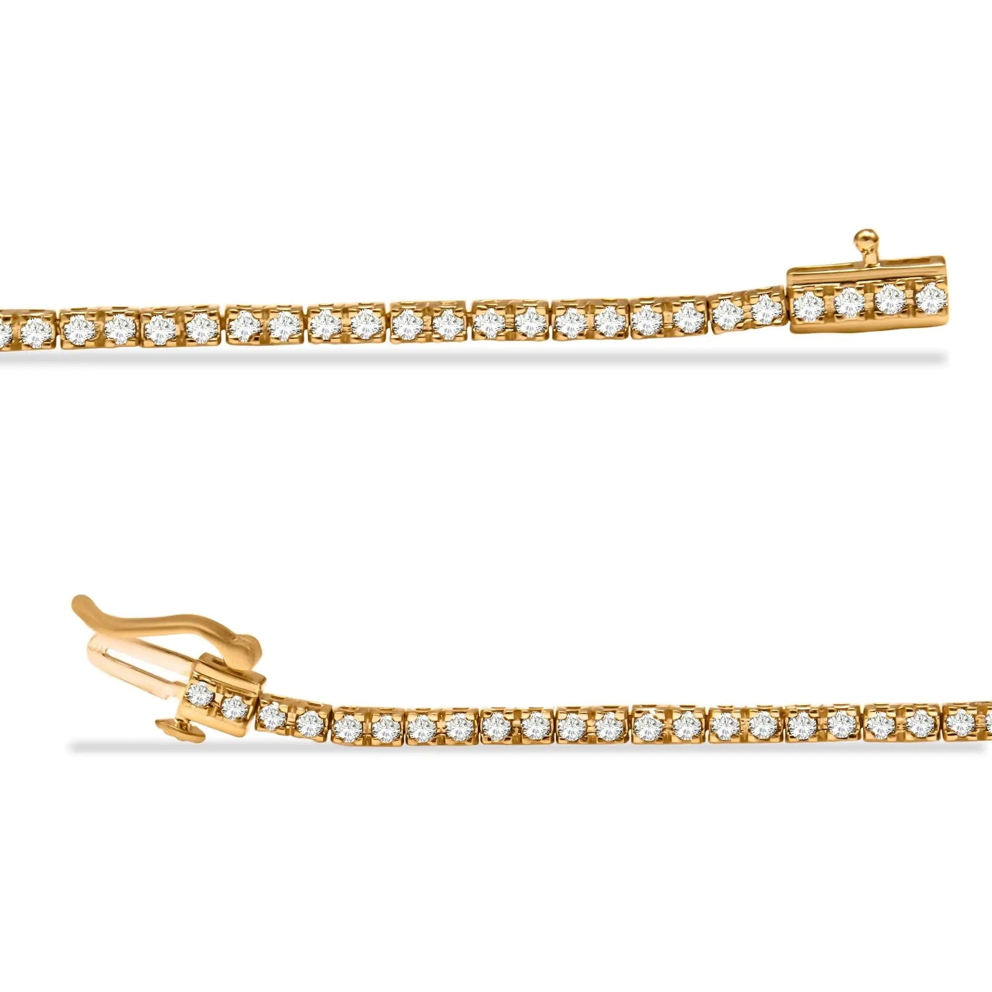 10K Yellow Gold Plated .925 Sterling Silver 2.0 Cttw Champagne Diamond Tennis 7" Bracelet (Champagne Color, I3 Clarity) WEM Support (www.WEM.support)
