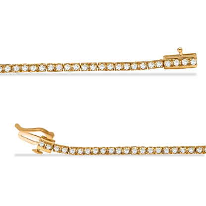 10K Yellow Gold Plated .925 Sterling Silver 2.0 Cttw Champagne Diamond Tennis 7" Bracelet (Champagne Color, I3 Clarity) WEM Support (www.WEM.support)