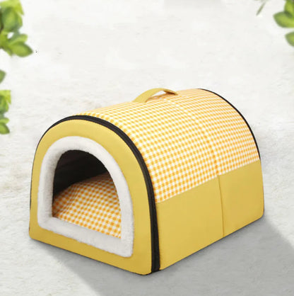 Winter Thickened Semi-Enclosed Pet Bed WEM Support (www.WEM.support)