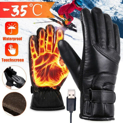 Electric USB Heated Gloves Winter Warming Thermal Ski Snow Hand Warm Windproof WEM Support (www.WEM.support)