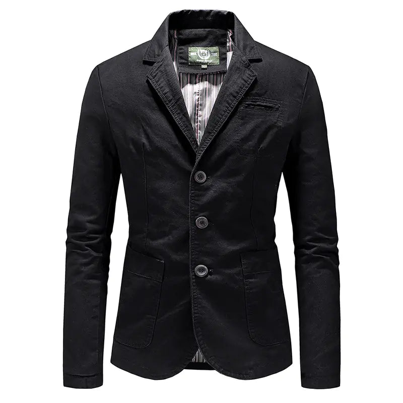 Men's Solid Color Single Breasted Jacket
