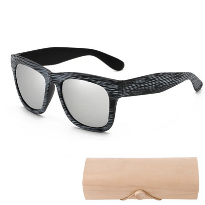 Square Bamboo  Retro Sunglasses WEM Support (www.WEM.support)