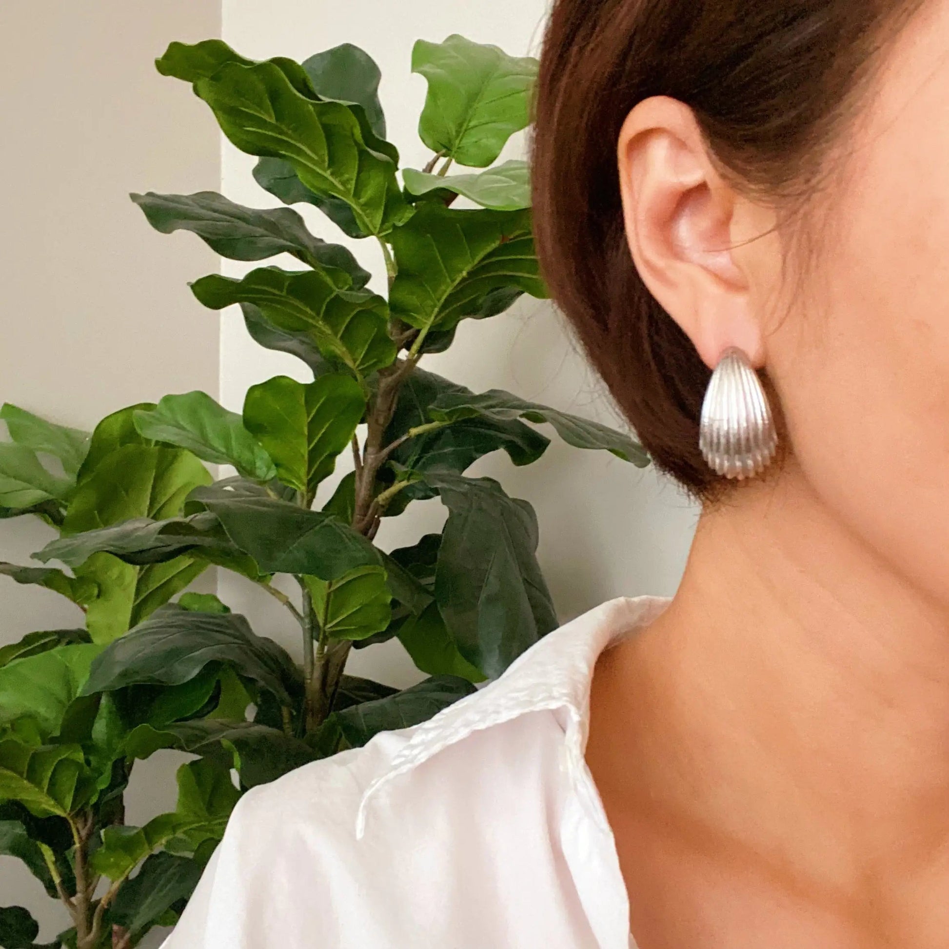 Cabled Teardrop Solid Stud Earrings WEM Support (www.WEM.support)