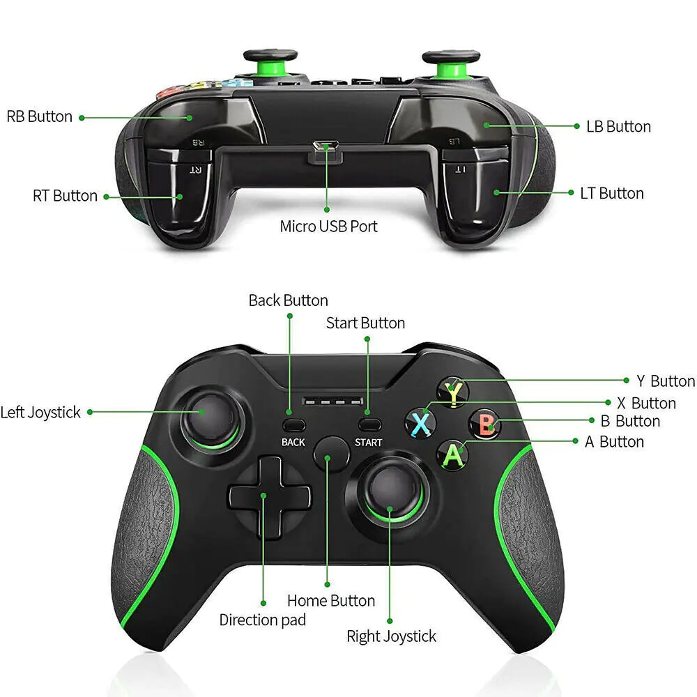 Wireless Controller For Microsoft Xbox One / S / X / E / Windows 7 8 10 PC 2.4G WEM Support (www.WEM.support)