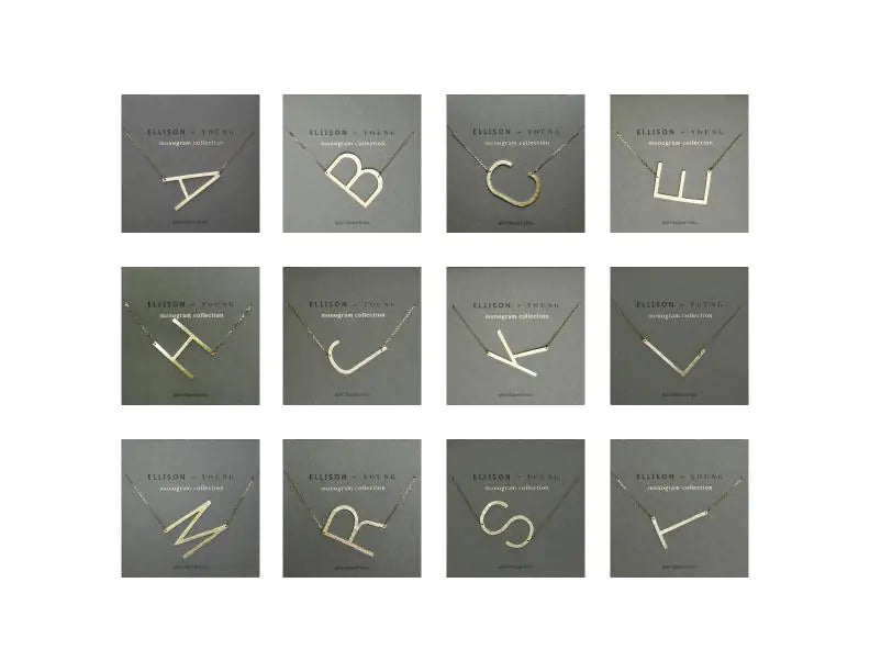 Monogram Collection Initial Necklace Prepck WEM Support (www.WEM.support)