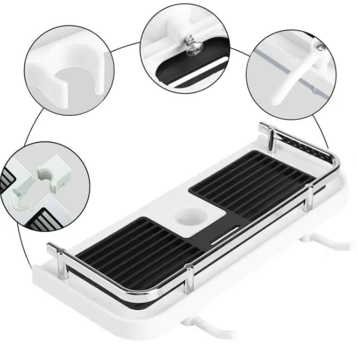 No Drilling Shower Caddy Rack Storage Organizer WEM Support (www.WEM.support)