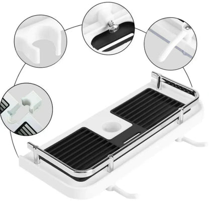 No Drilling Shower Caddy Rack Storage Organizer WEM Support (www.WEM.support)