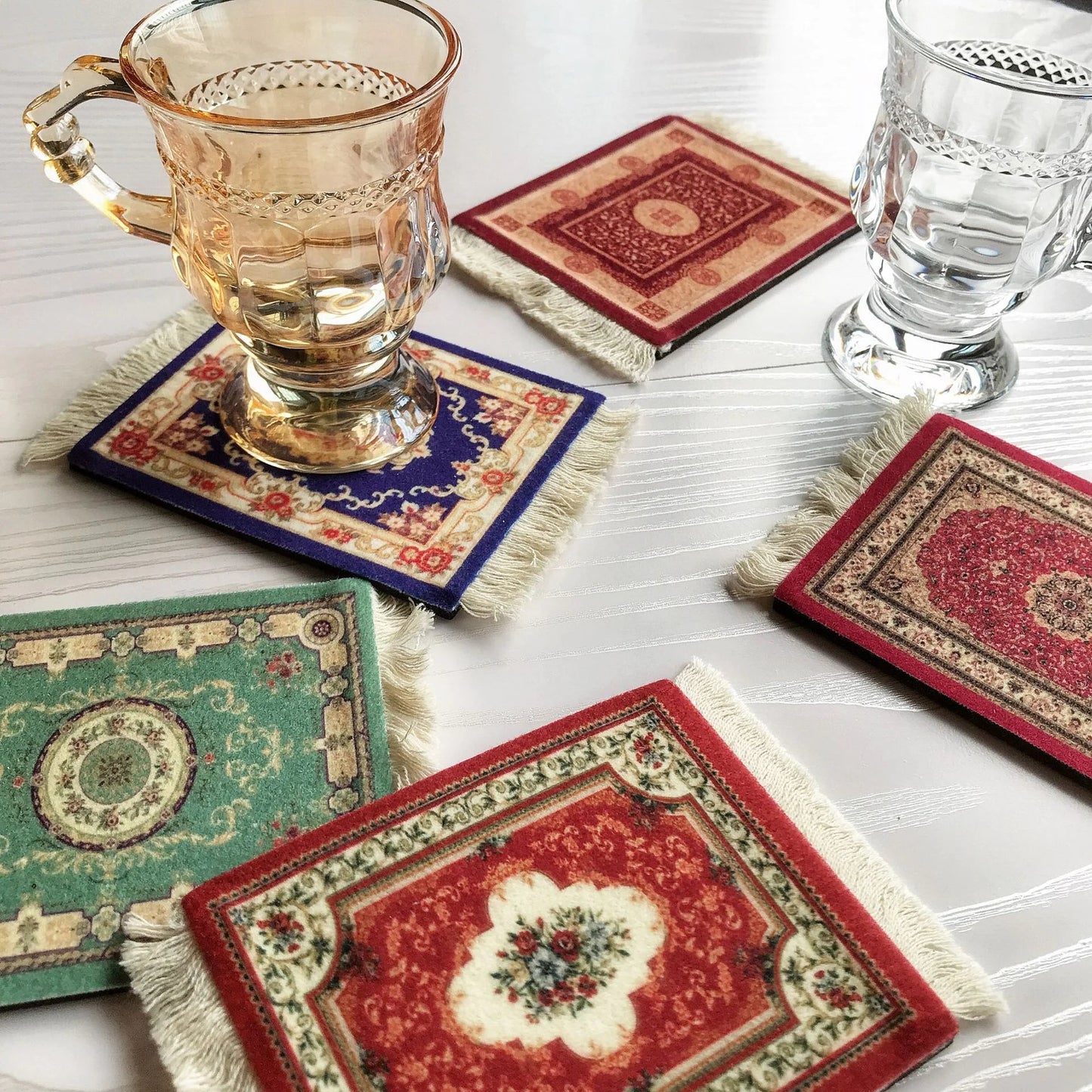 Persian Carpet Mouse Pad & Coasters: Vintage Elegance - Catch Cards