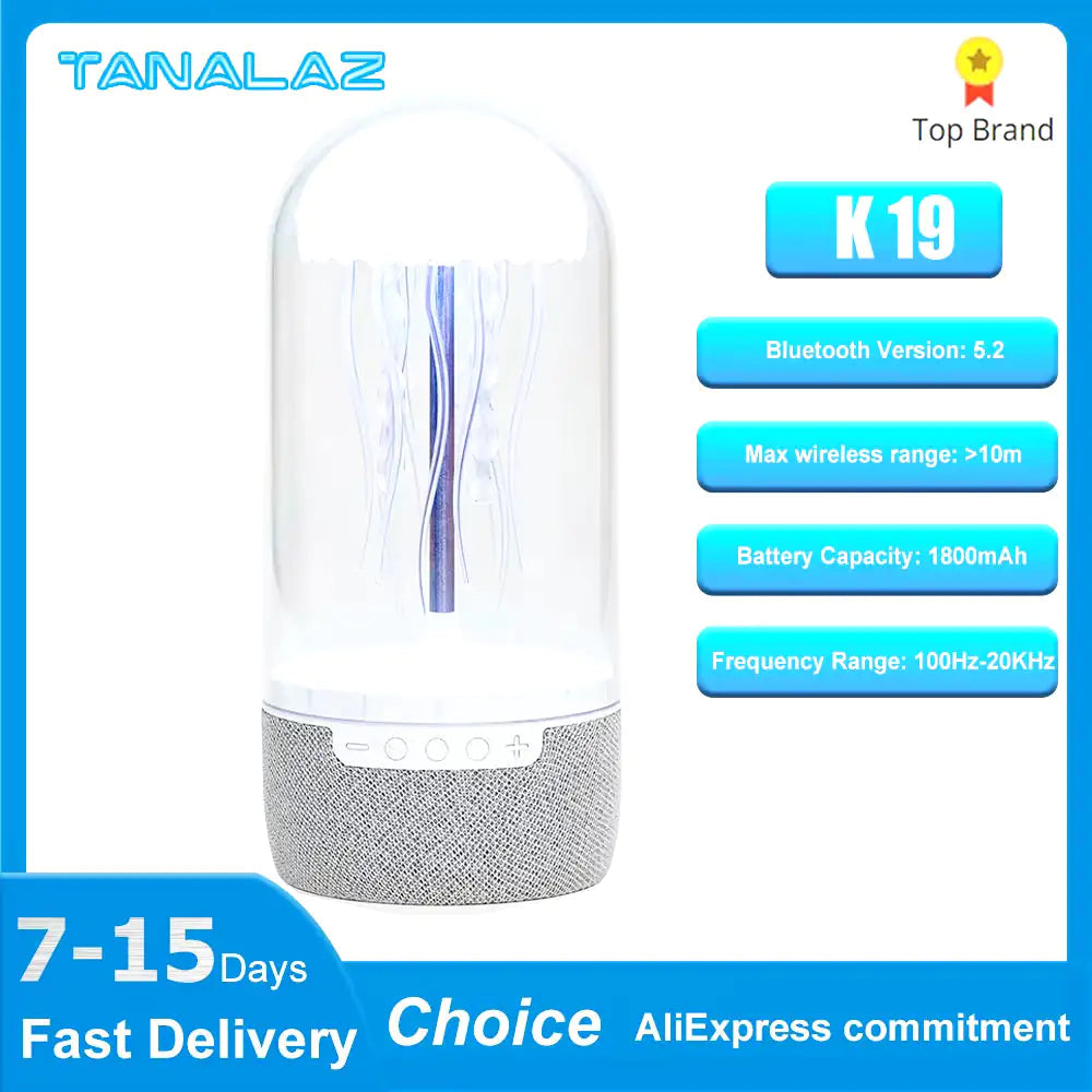 TANALAZ K19 Caixa de Som Portátil Bluetooth 5.2 Alto-falante Sem Fio com Surround 3D Subwoofer Player de Música Sistema de Som para Teatro Doméstico WEM Support (www.WEM.support)
