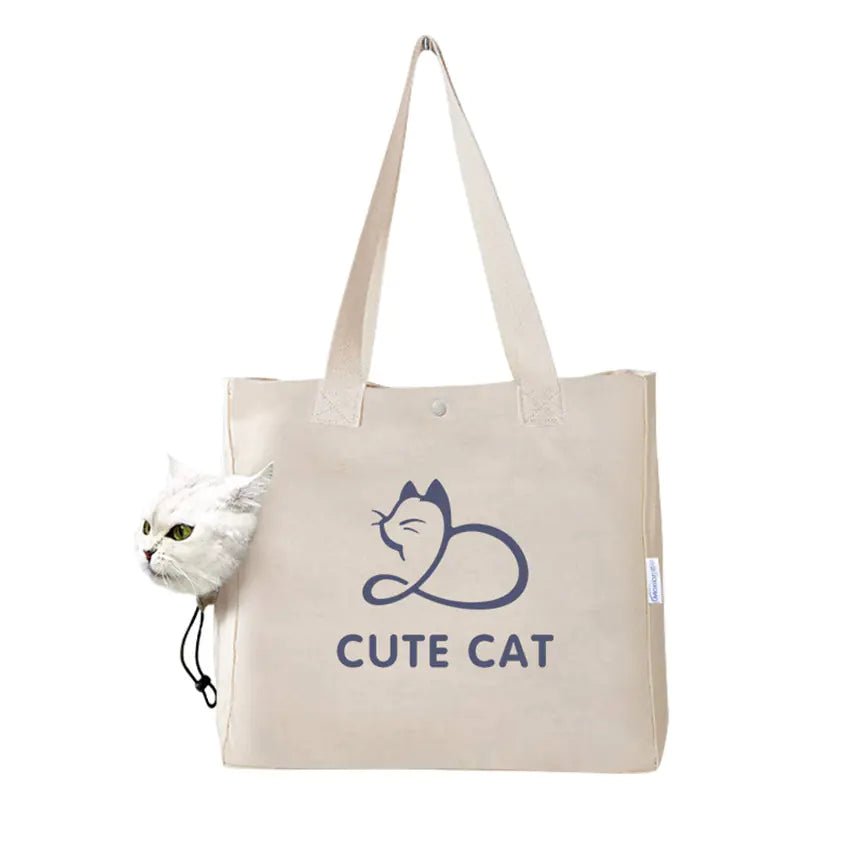 Portable Canvas Print Handbag for Outings with Pets - Catch Cards
