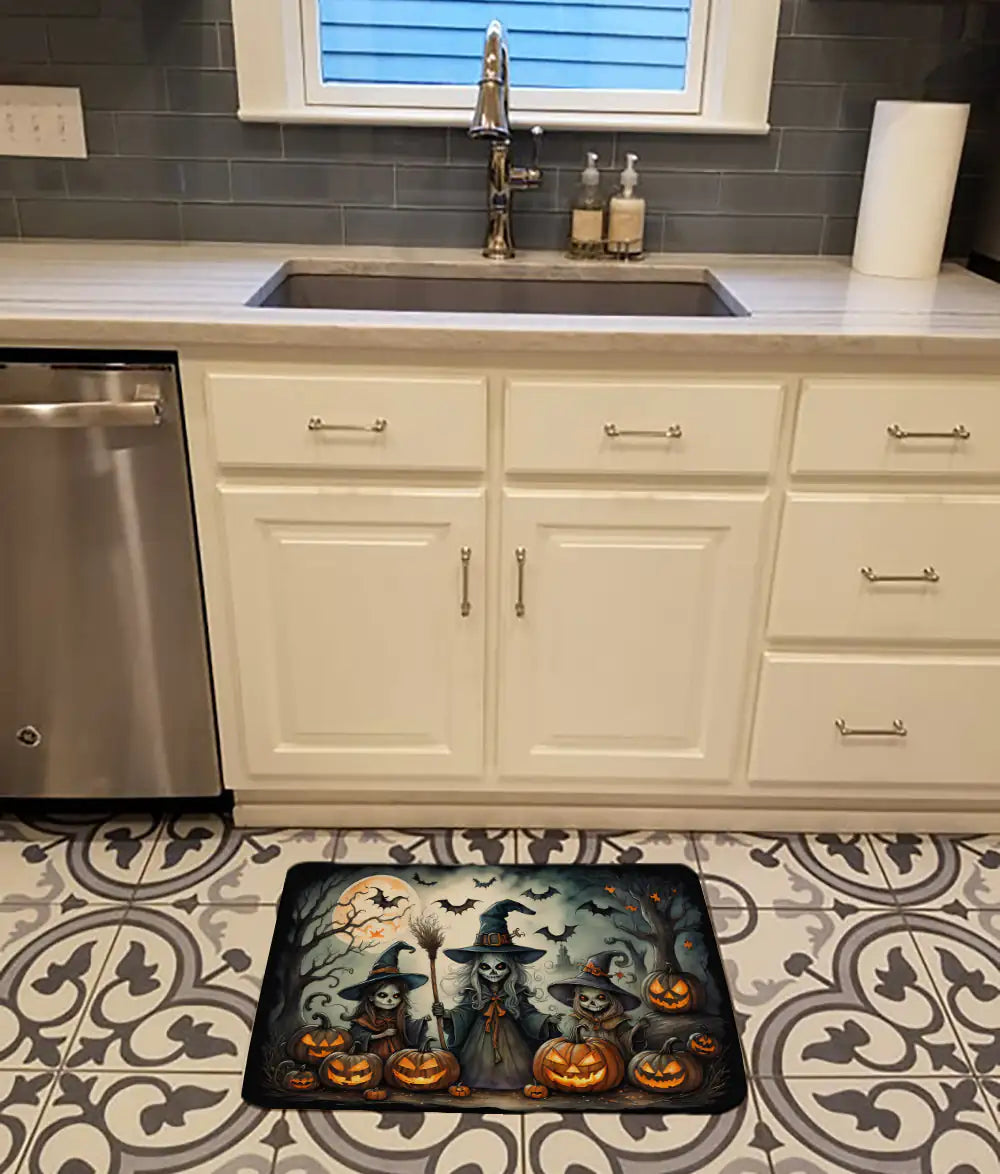 Witches Spooky Halloween Memory Foam Kitchen Mat WEM Support (www.WEM.support)