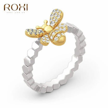 Honeycomb Ring - Accented Bee WEM Support (www.WEM.support)