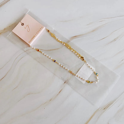 Precious Mini Heart Pearl Chain Necklace - Catch Cards