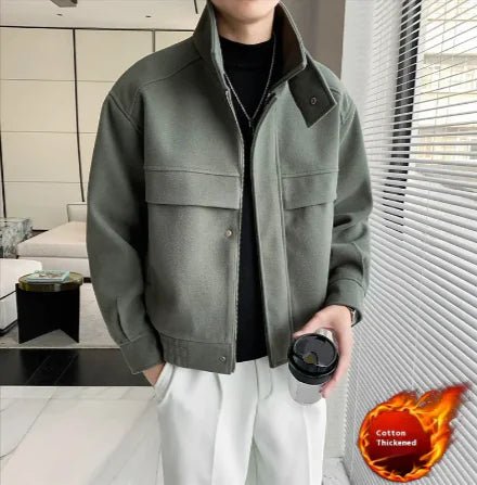 Premium Short Woolen Overcoat - Catch Cards