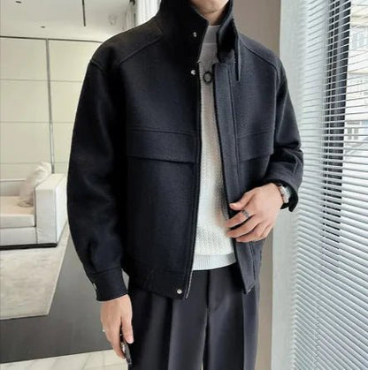Premium Short Woolen Overcoat - Catch Cards