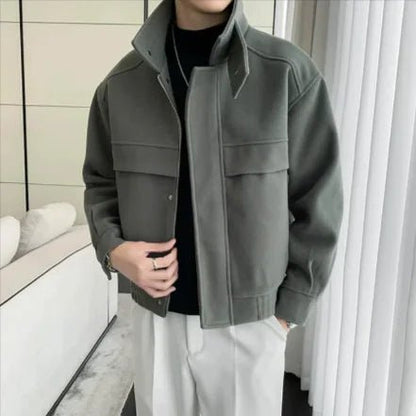 Premium Short Woolen Overcoat - Catch Cards