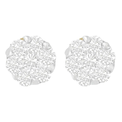 14K Yellow Gold Round-cut Diamond Earrings (1 cttw, I-J Color, SI1-SI2 Clarity) WEM Support (www.WEM.support)