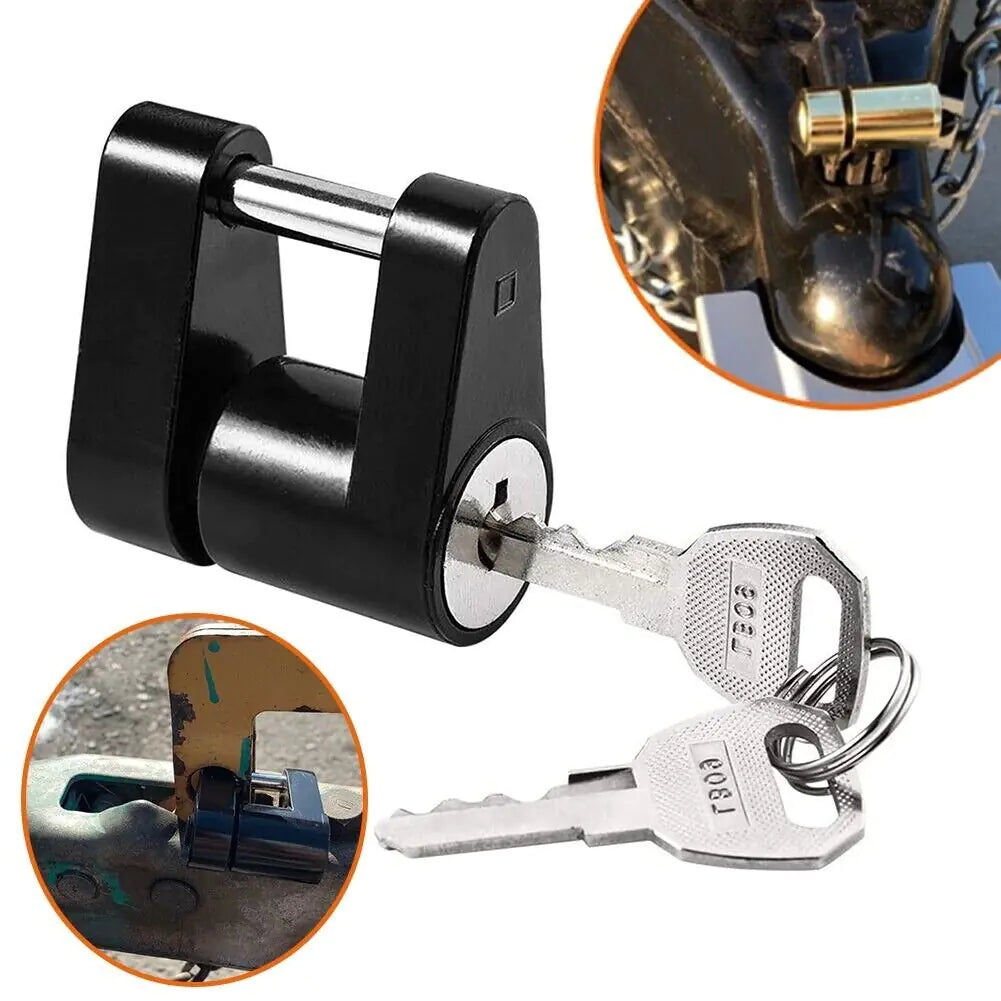 Trailer Hitch Coupler Lock Dia 1/4" Span 3/4" For Tow Boat RV Truck Car + 2 Keys WEM Support (www.WEM.support)