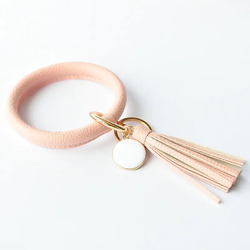 Pure Leather Tassel Pendant Bracelet - Catch Cards