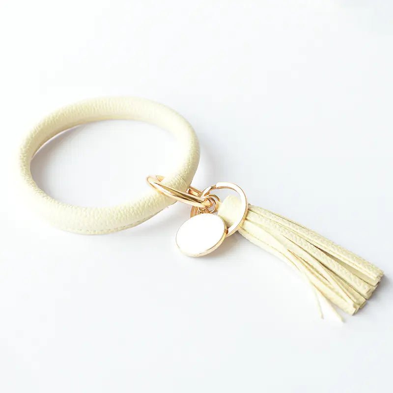 Pure Leather Tassel Pendant Bracelet - Catch Cards