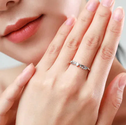 S925 Silver Cross Heart Diamond Ring WEM Support (www.WEM.support)