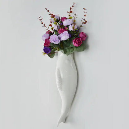 Simple Modern Creative Wall Ceramic Goldfish Vase Restaurant Mural Wall Hanging Three-Dimensional Wall Decoration Wholesale WEM Support (www.WEM.support)