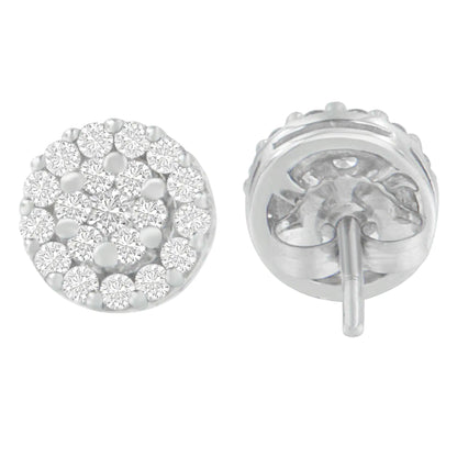 14K White Gold 3/4 cttw Round Cut Diamond Stud Earring (H-I, SI2-I1) WEM Support (www.WEM.support)