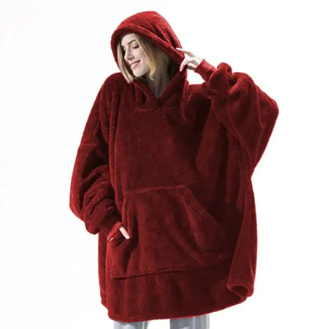 Comfortable Loose Double-Sided Fleece Thicker Wearable Blanket WEM Support (www.WEM.support)