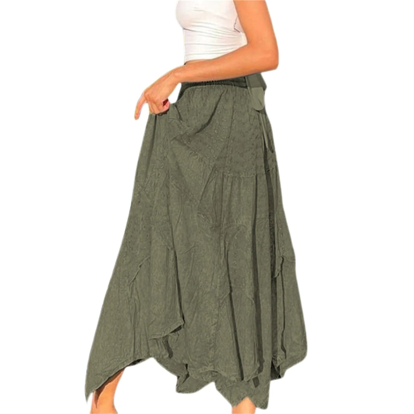Washed Cotton Pleated Skirt WEM Support (www.WEM.support)