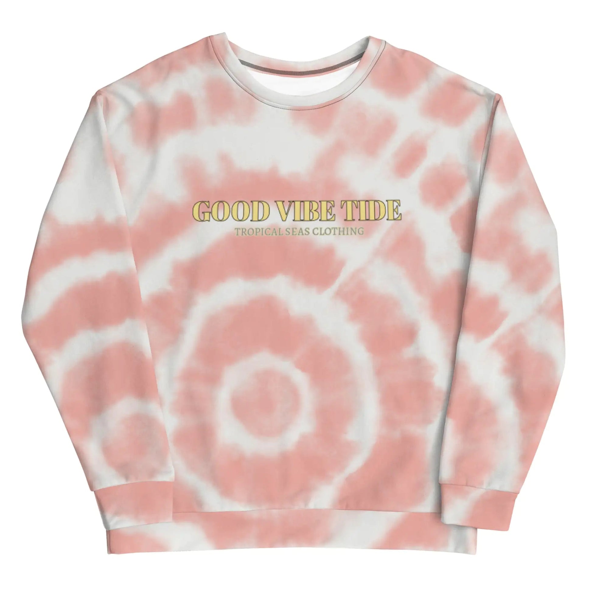 Peach Tie-Dye Vibe Tropical Sweatshirt WEM Support (www.WEM.support)