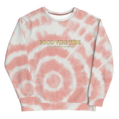 Peach Tie-Dye Vibe Tropical Sweatshirt WEM Support (www.WEM.support)