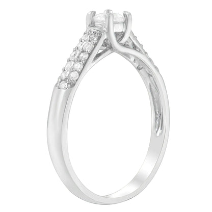 14K White Gold Round-Cut Diamond Ring (0.37 cttw, H-I Color, SI2-I1 Clarity) WEM Support (www.WEM.support)