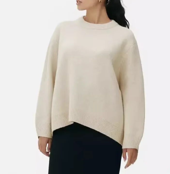 Women's Oversized Solid Long Sleeve Sweater WEM Support (www.WEM.support)