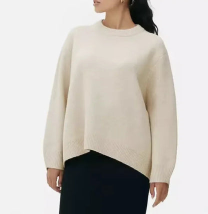 Women's Oversized Solid Long Sleeve Sweater WEM Support (www.WEM.support)