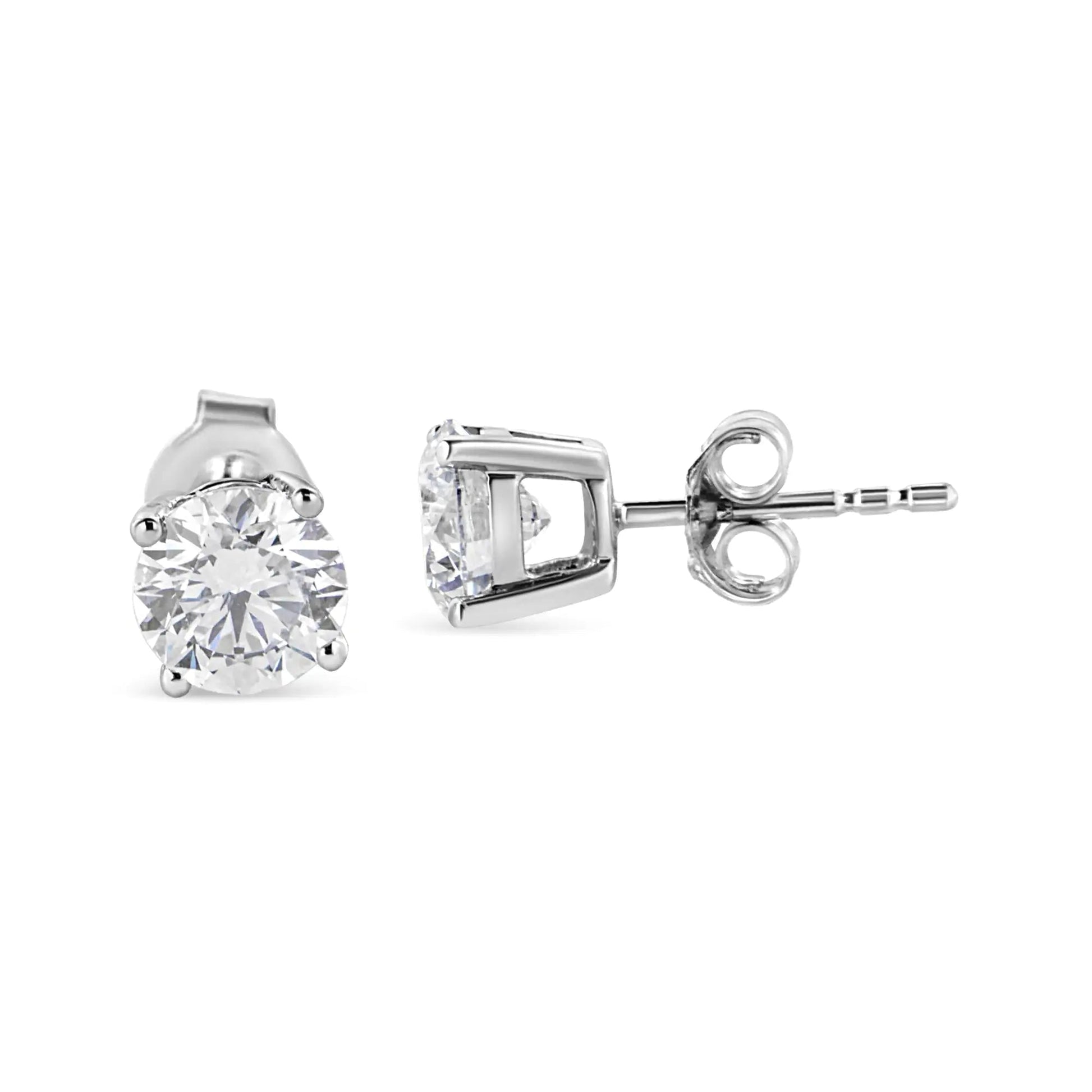 14K White Gold 1 3/4 Cttw Lab Grown Round Brilliant Diamond Solitaire Stud Earring (F-G Color, VS2-SI1 Clarity) WEM Support (www.WEM.support)