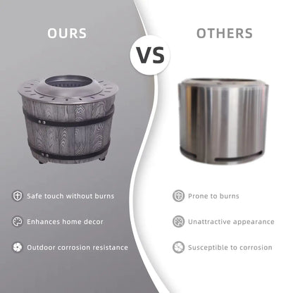 Smokeless Firepit With Wood Pellet Twig Wood As The Fuel, Wood Look WEM Support (www.WEM.support)