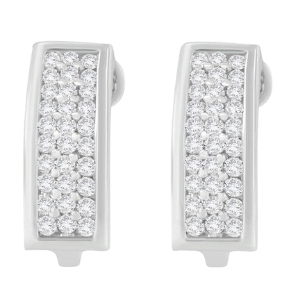 14K White Gold 1 cttw Round Cut Diamond Earrings (H-I, SI1-SI2) WEM Support (www.WEM.support)