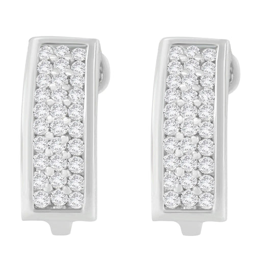 14K White Gold 1 cttw Round Cut Diamond Earrings (H-I, SI1-SI2) WEM Support (www.WEM.support)