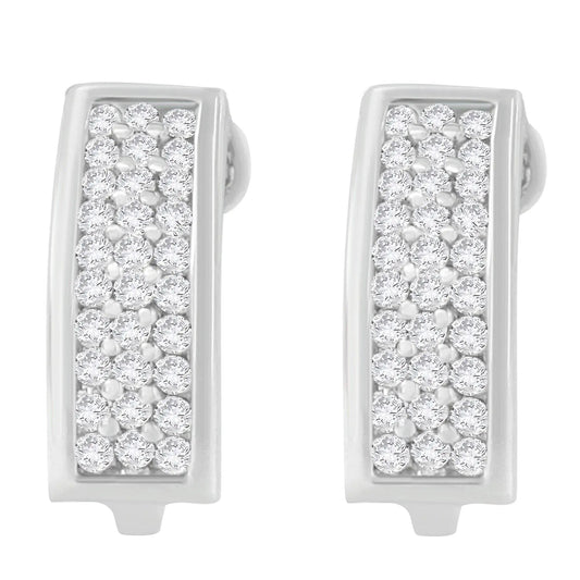 14K White Gold 1 cttw Round Cut Diamond Earrings (H-I, SI1-SI2) WEM Support (www.WEM.support)