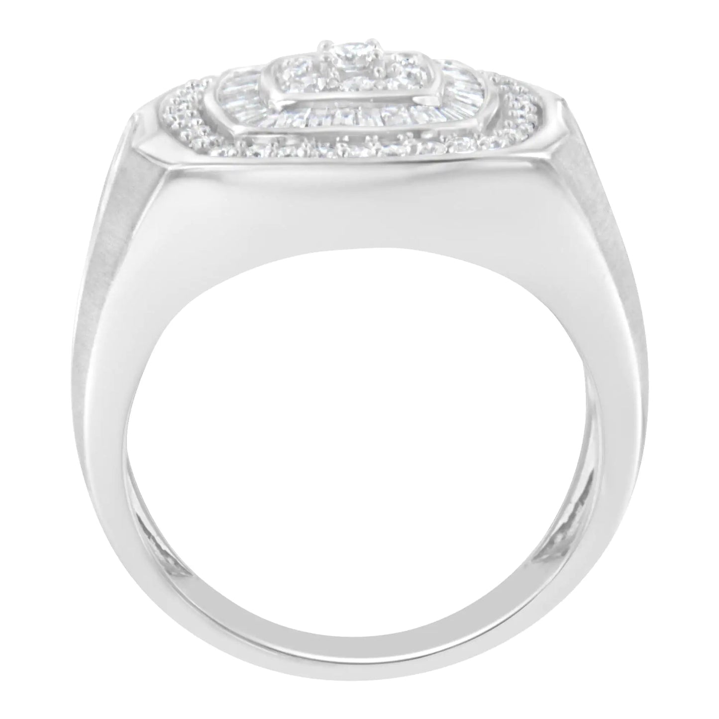 14K White Gold Men's Diamond Band Ring (1 cttw, H-I Color, SI1-I2 Clarity) WEM Support (www.WEM.support)