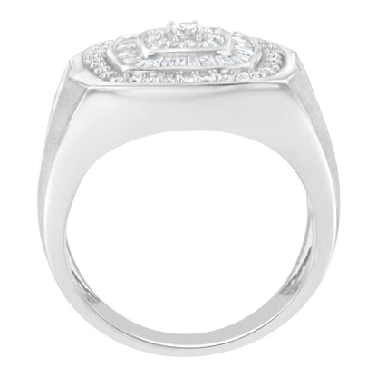 14K White Gold Men's Diamond Band Ring (1 cttw, H-I Color, SI1-I2 Clarity) WEM Support (www.WEM.support)