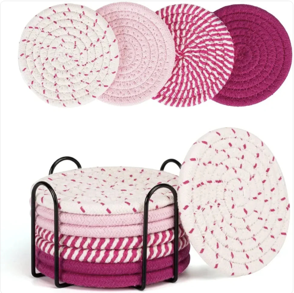 Hand-Woven Cotton Linen Heat-Resistant Table Mat & Coaster HejK.com