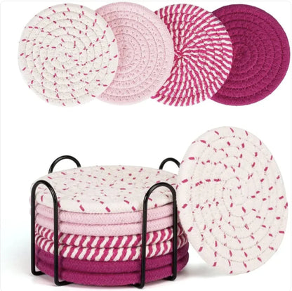 Hand-Woven Cotton Linen Heat-Resistant Table Mat & Coaster HejK.com