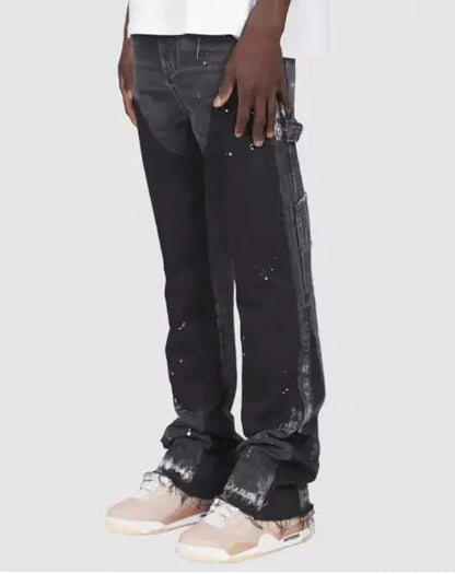 Elastic Patchwork Flared Pants WEM Support (www.WEM.support)