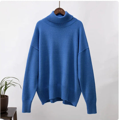 Women's Solid Color Turtleneck Sweater WEM Support (www.WEM.support)