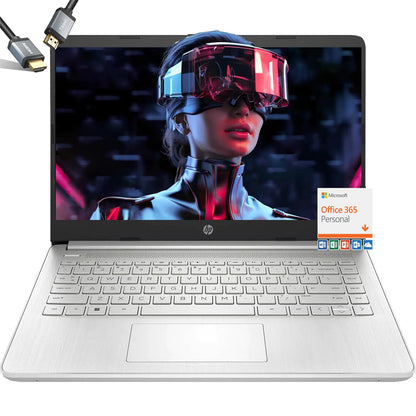 HP-Laptops 14 inch-Laptop School Student - Windows 11 Laptop - Microsoft 365 - Quad-core Intel Pentium N5030 - USB C - Long Battery Life - Camera - HDMI Cable (16GB RAM |1TB PCIE SSD)