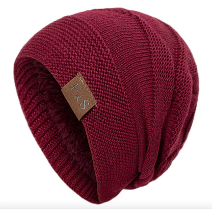Fleece-Lined Wool Knit Winter Hat WEM Support (www.WEM.support)