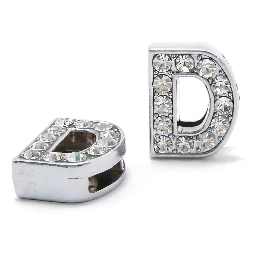 Pavé Letters -Silver Charms WEM Support (www.WEM.support)