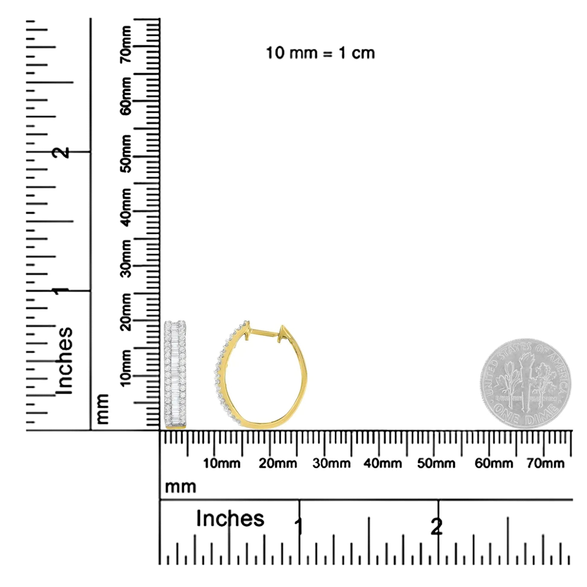 10K Yellow Gold Diamond Hoop Earring (3/4 cttw, I-J Color, I2-I3 Clarity) WEM Support (www.WEM.support)