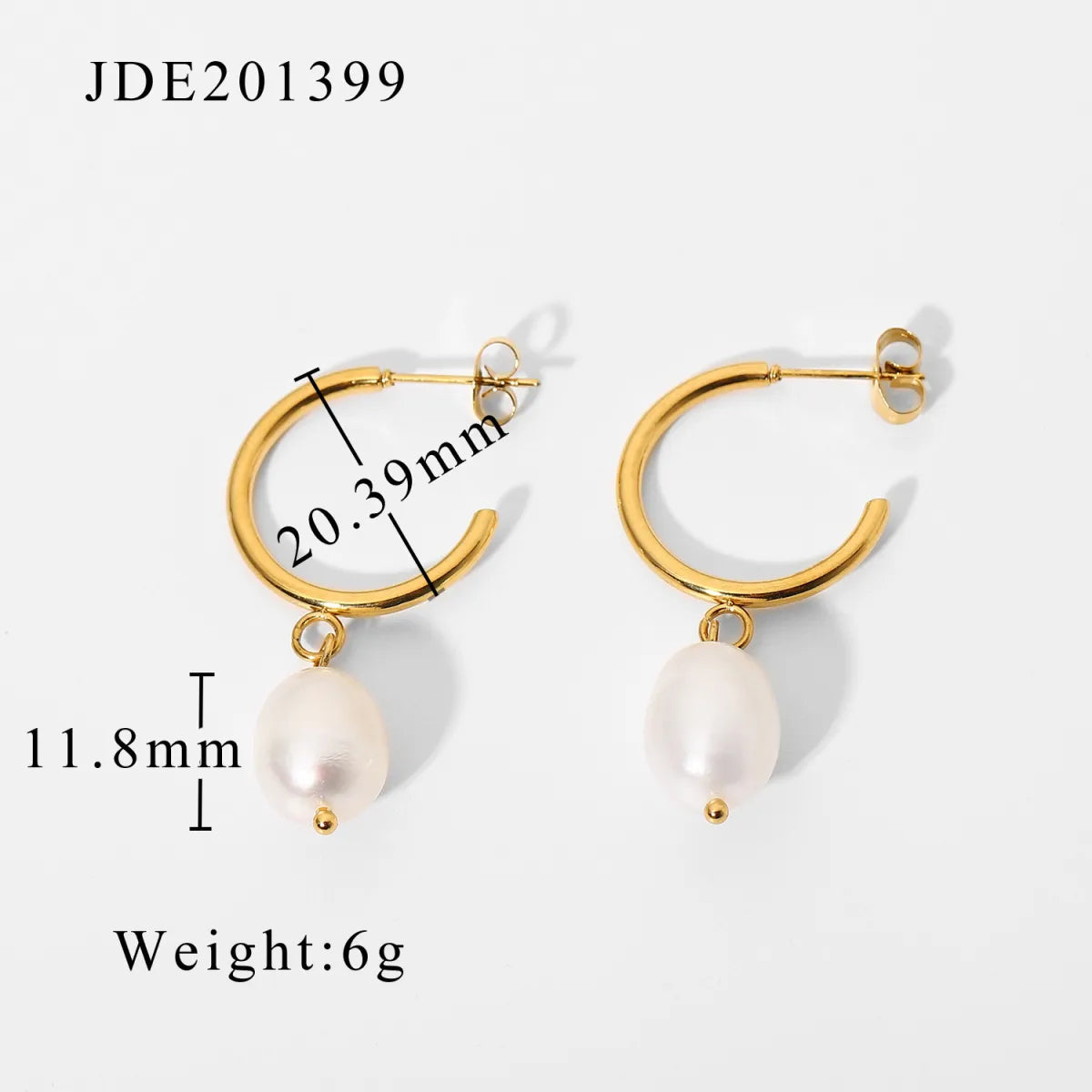 Fashionable Stainless Steel Pearl Earrings HejK.com